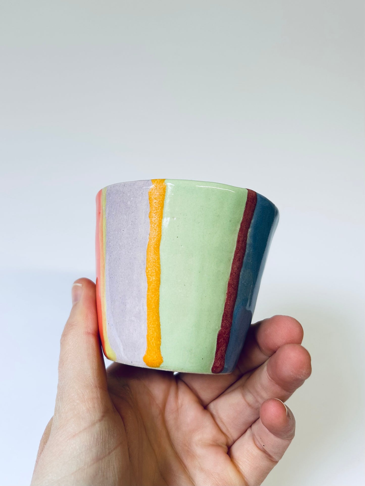Multicoloured Stripes Pot