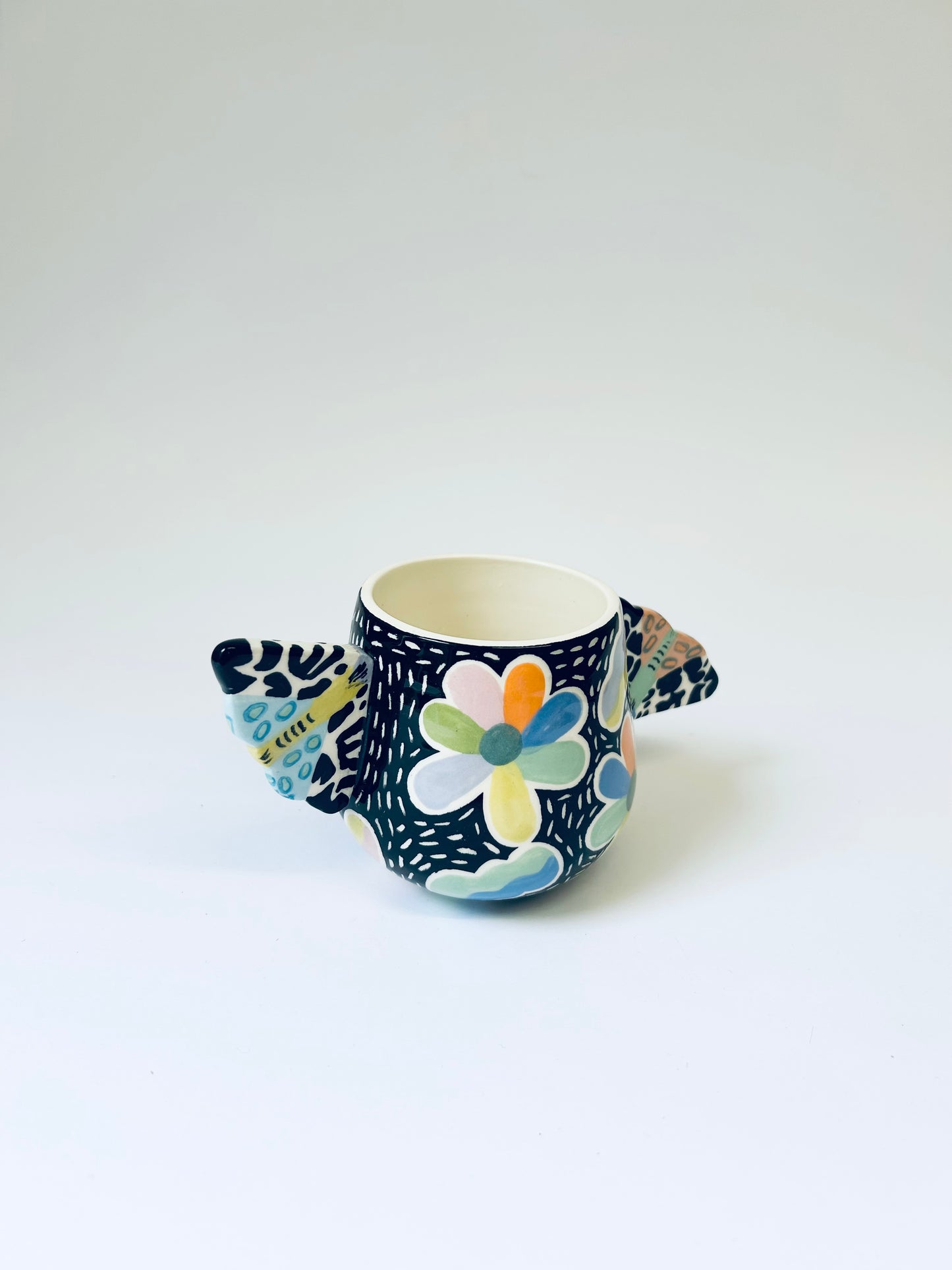 Colourful Flower & Moth Vessel