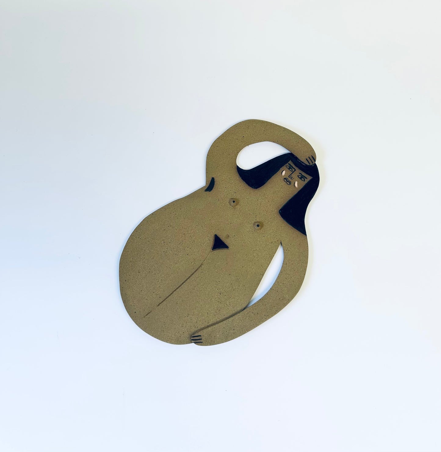 Resting Lady Plate Brown