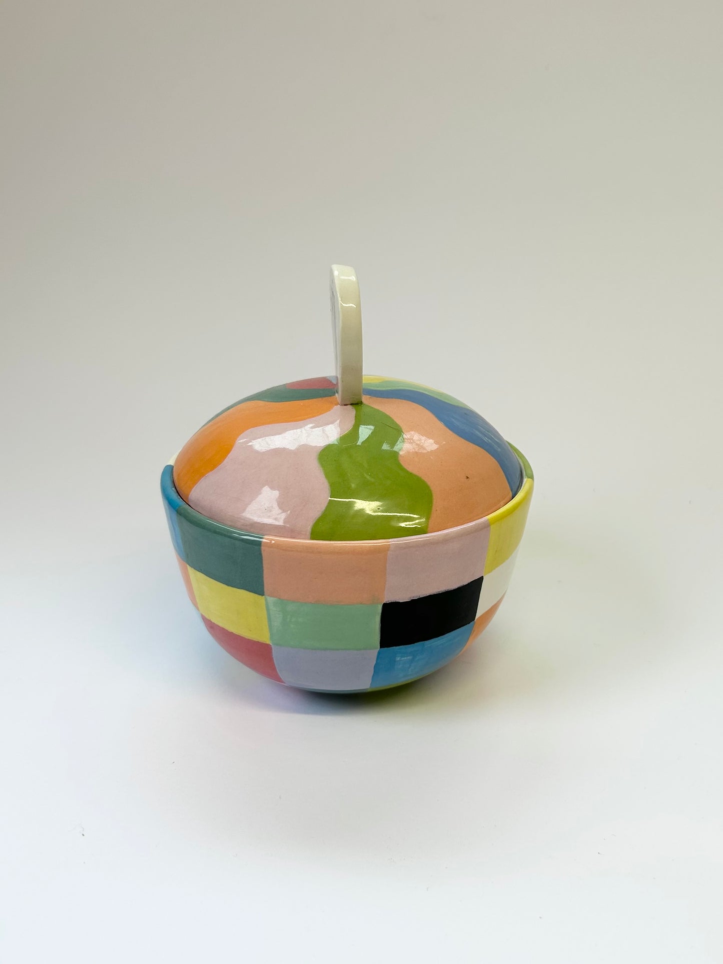 Multicoloured Lidded Jar