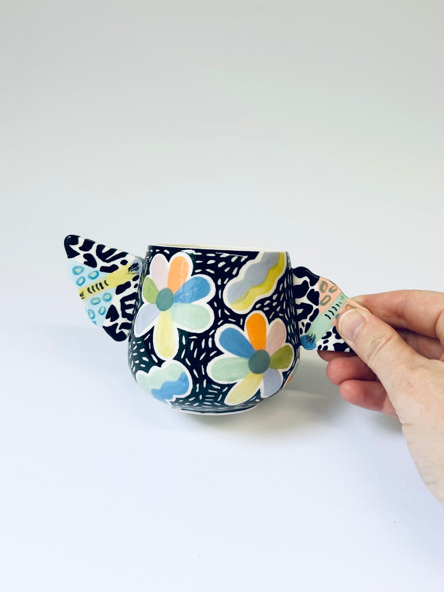 Colourful Flower & Moth Vessel