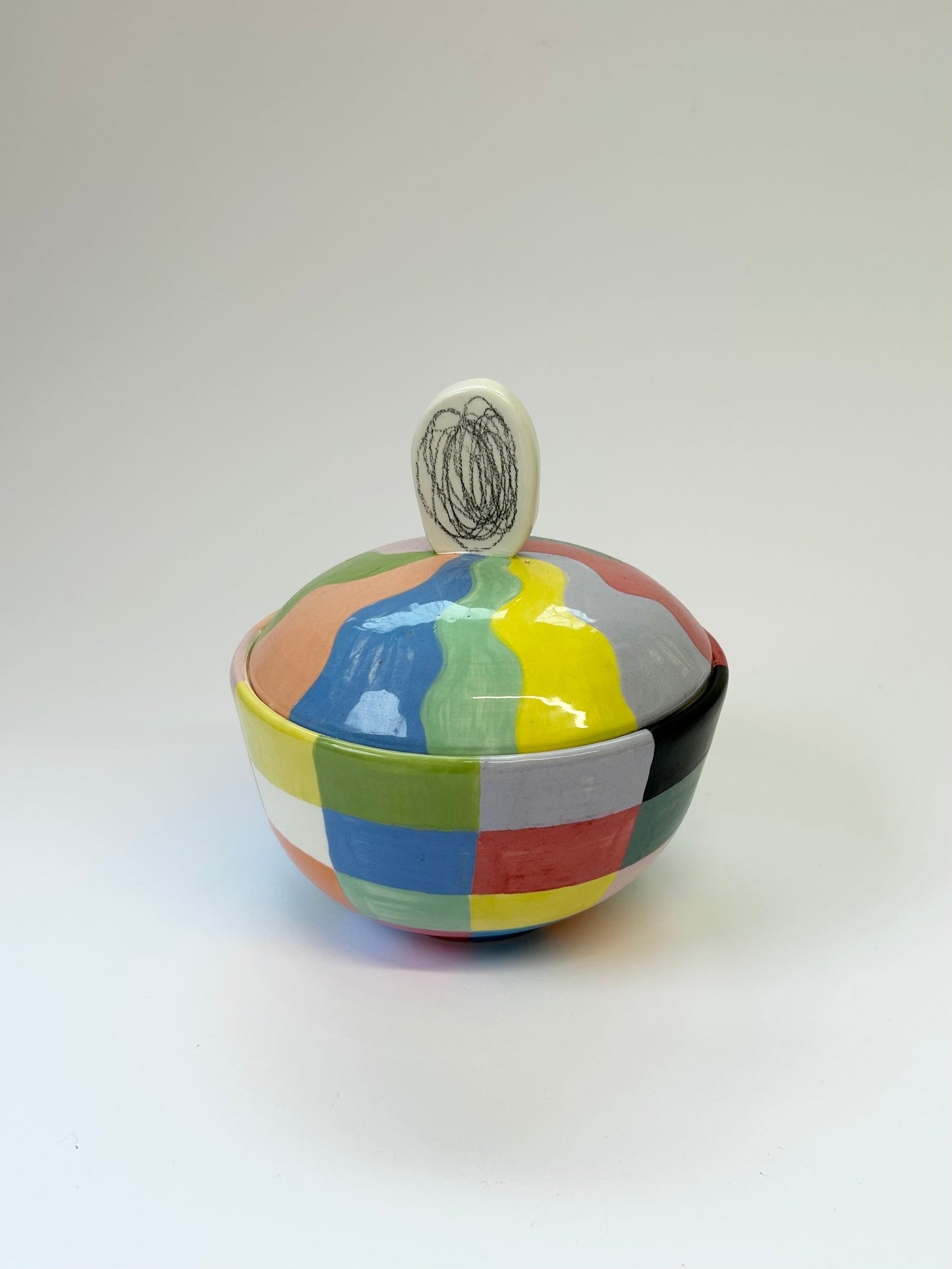 Multicoloured Lidded Jar