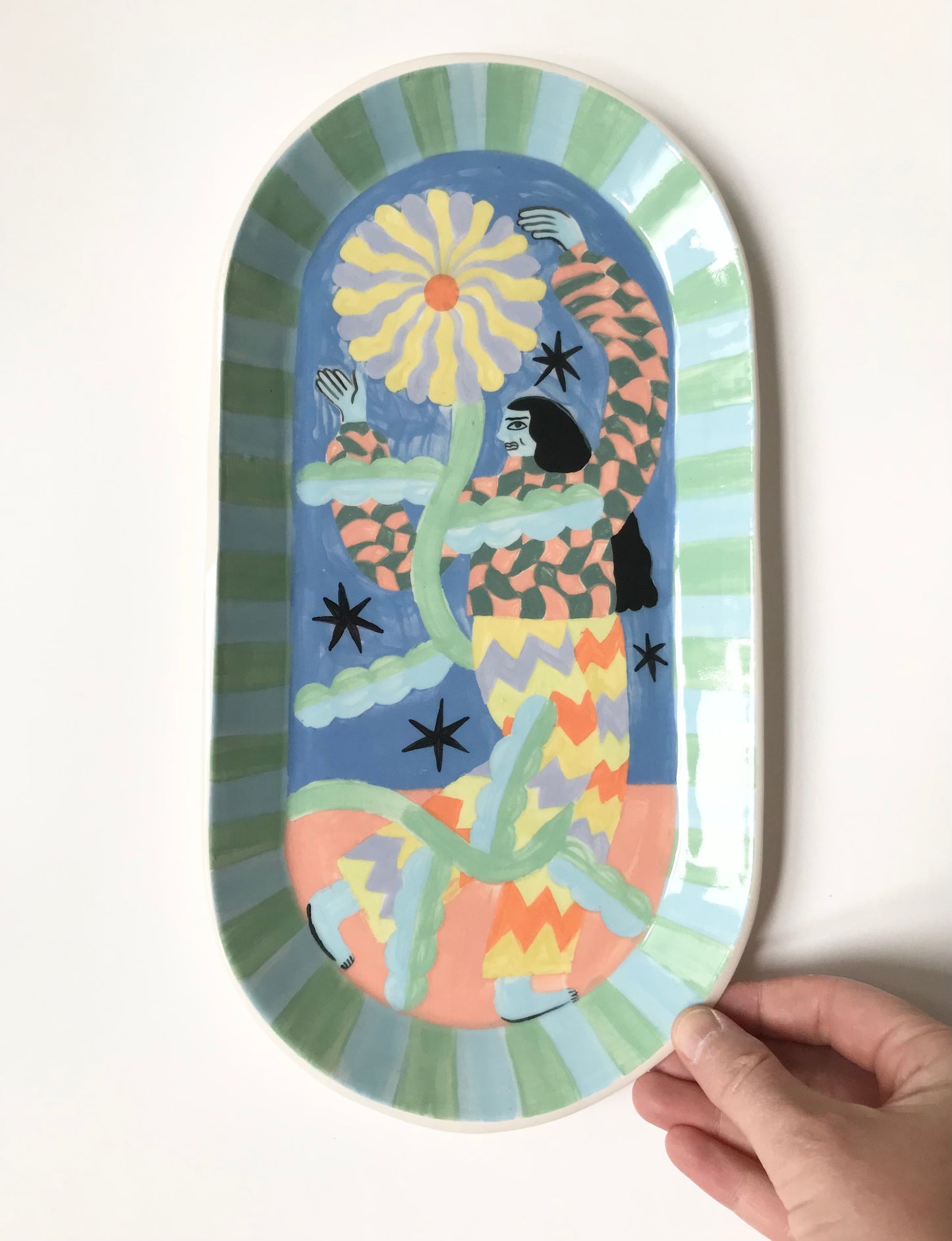 Flower Dancer oval Plate