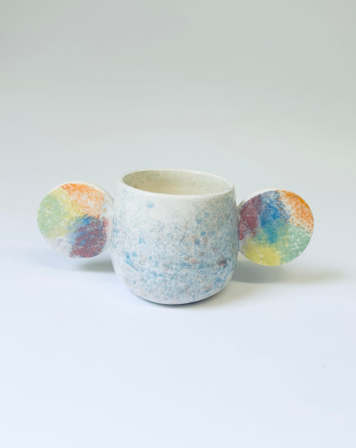 Blue Speckle Face Pot