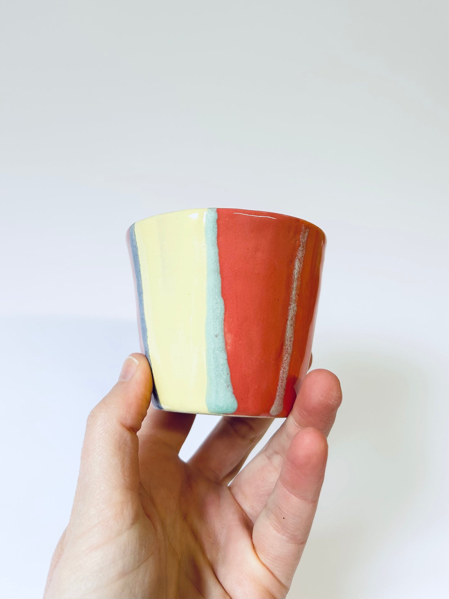 Multicoloured Stripes Pot