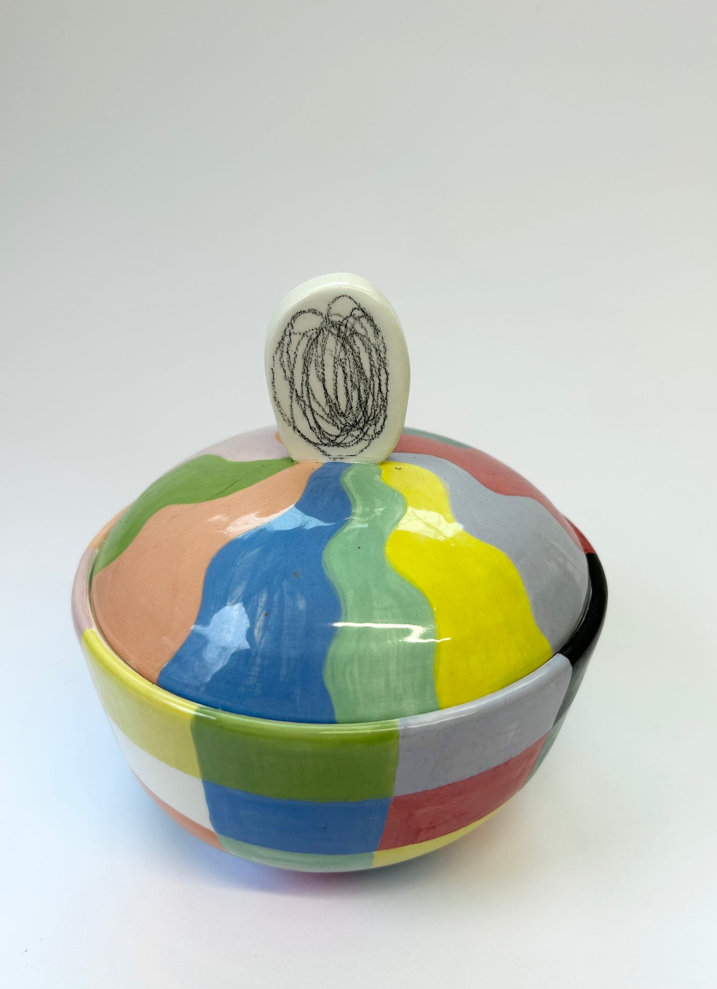 Multicoloured Lidded Jar