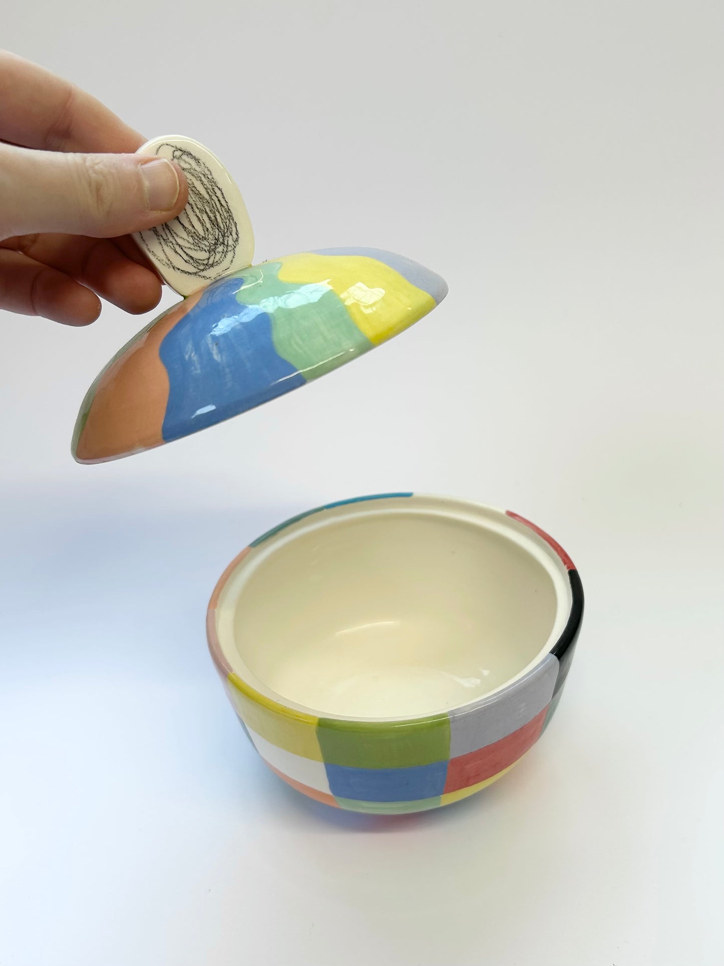 Multicoloured Lidded Jar