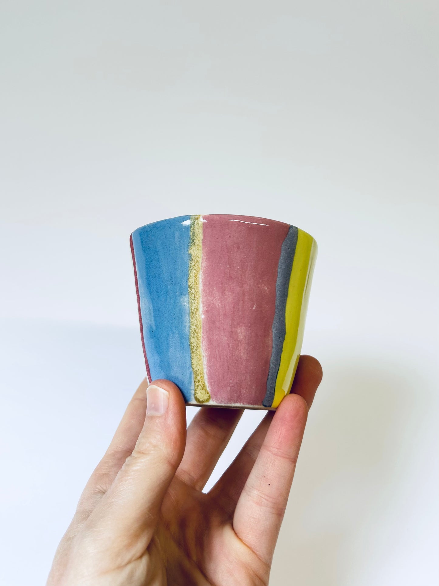 Multicoloured Stripes Pot