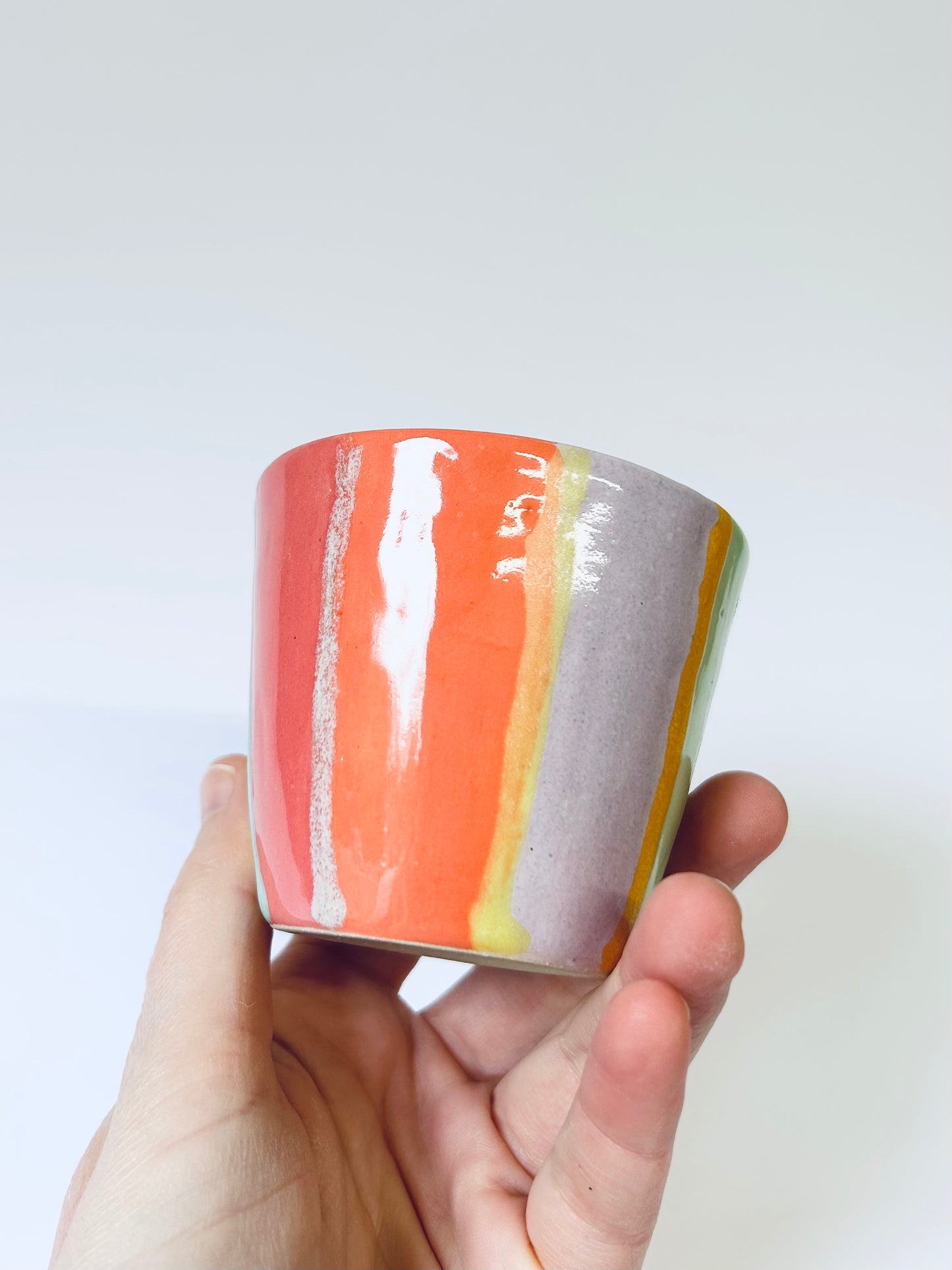 Multicoloured Stripes Pot