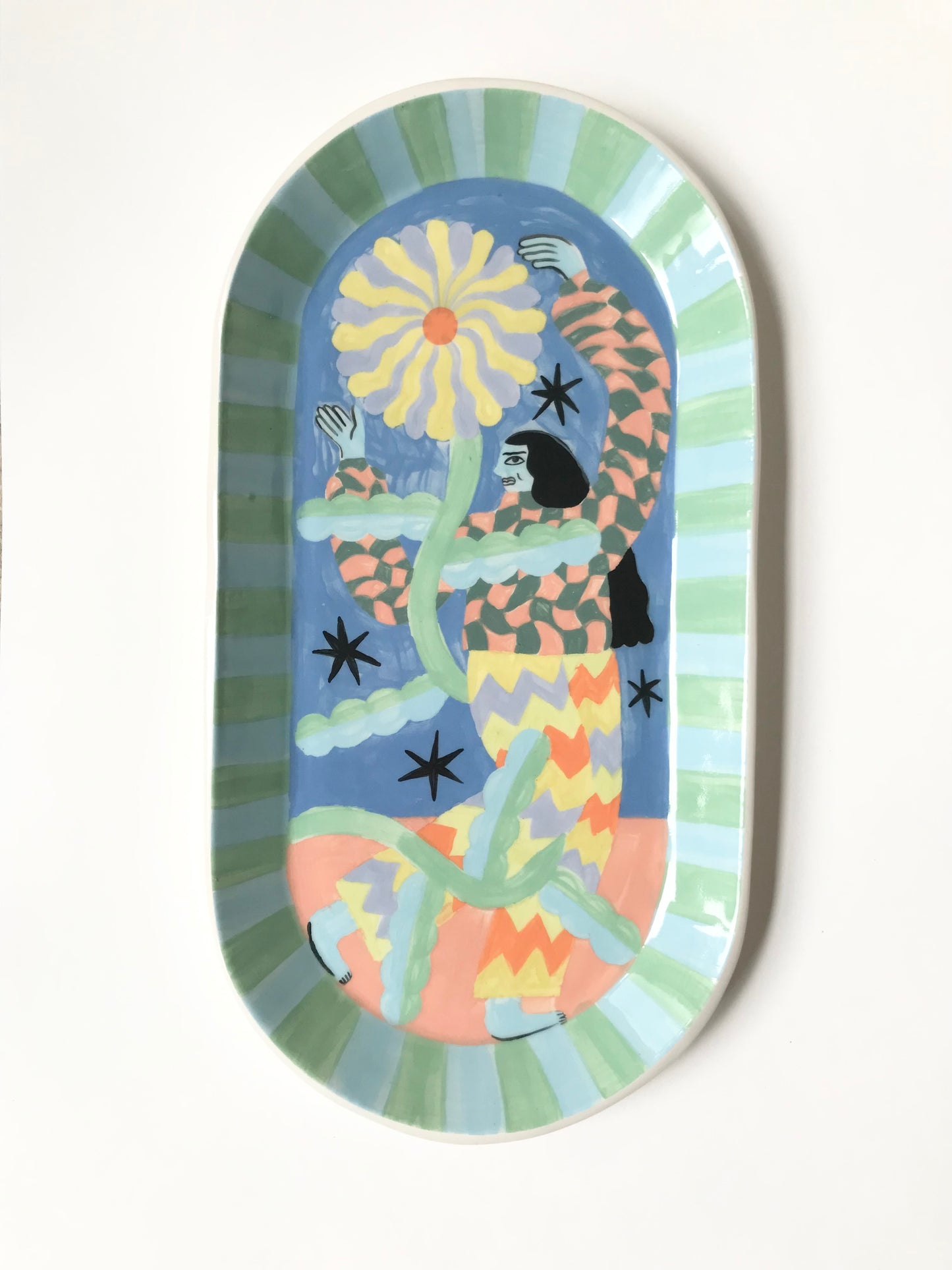 Flower Dancer oval Plate