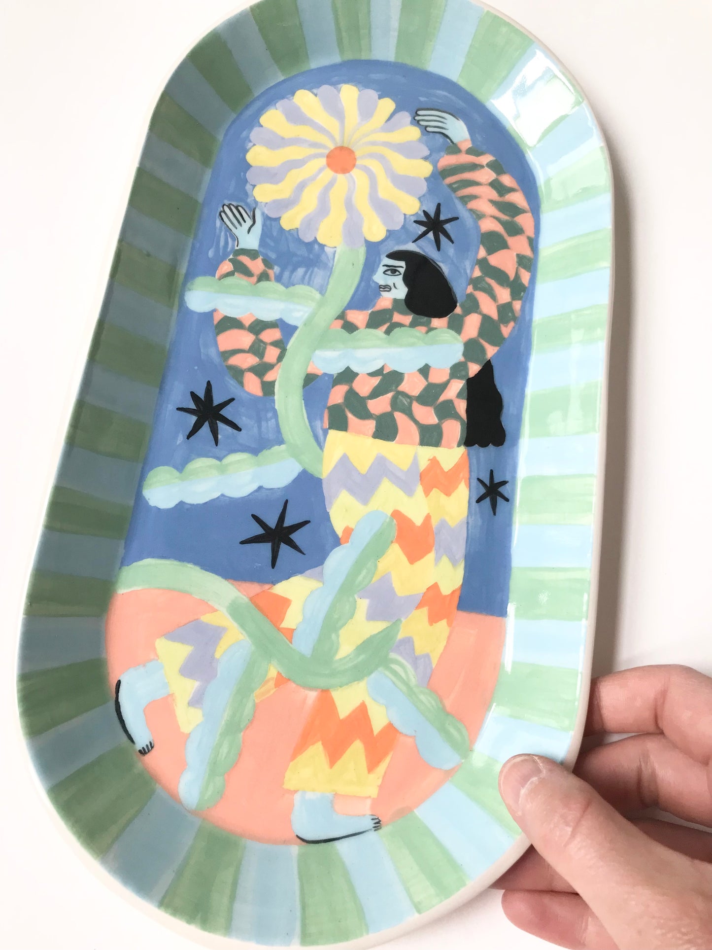 Flower Dancer oval Plate