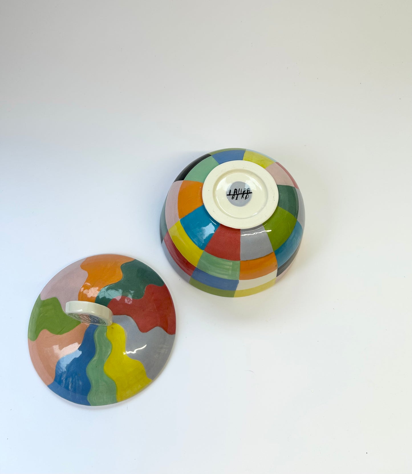 Multicoloured Lidded Jar