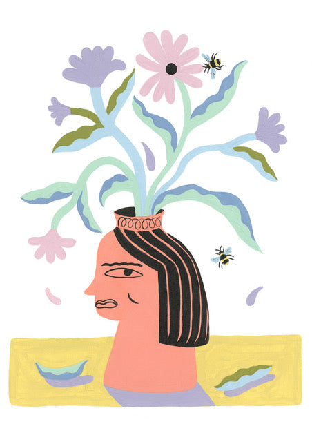 Vase Head A4 Print