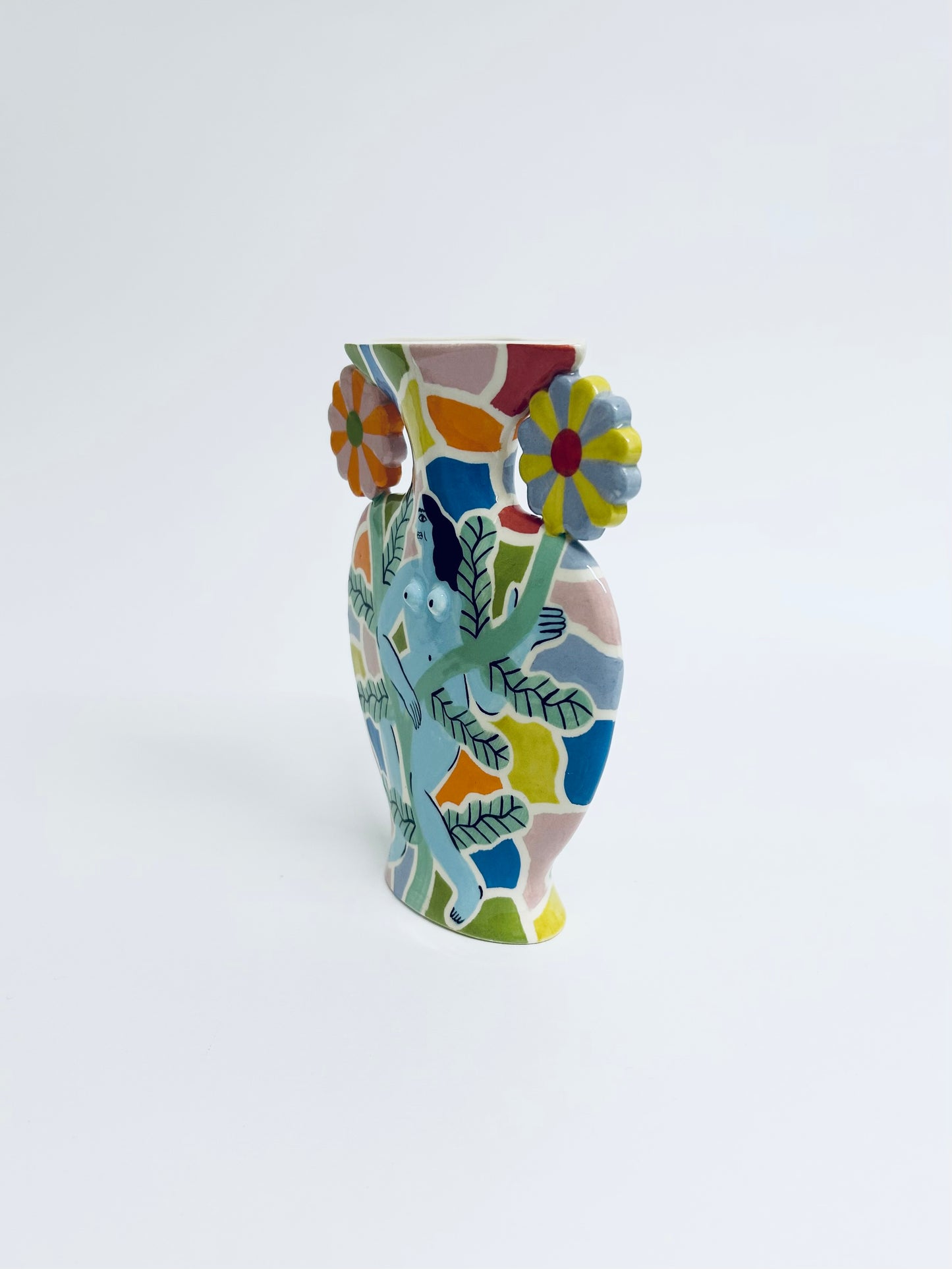 Rainbow Mosaic Goddess Vase