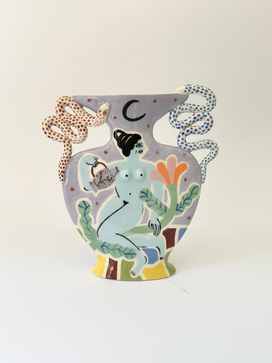 Woman & Snake Vase