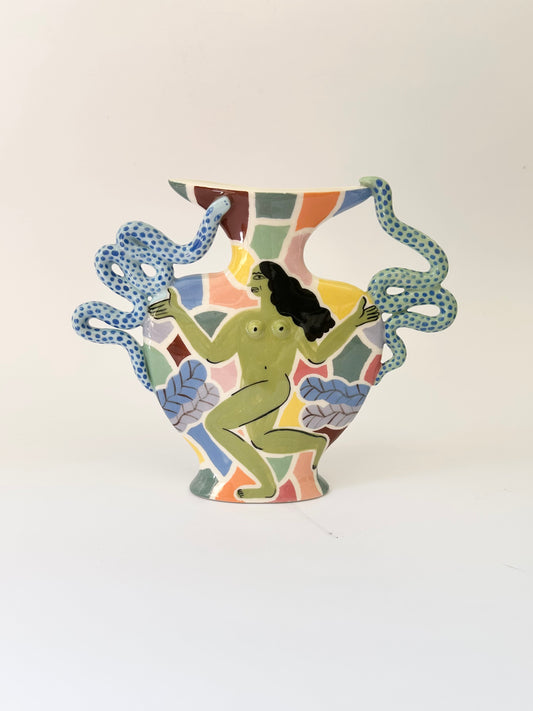 Woman & Snake Vase