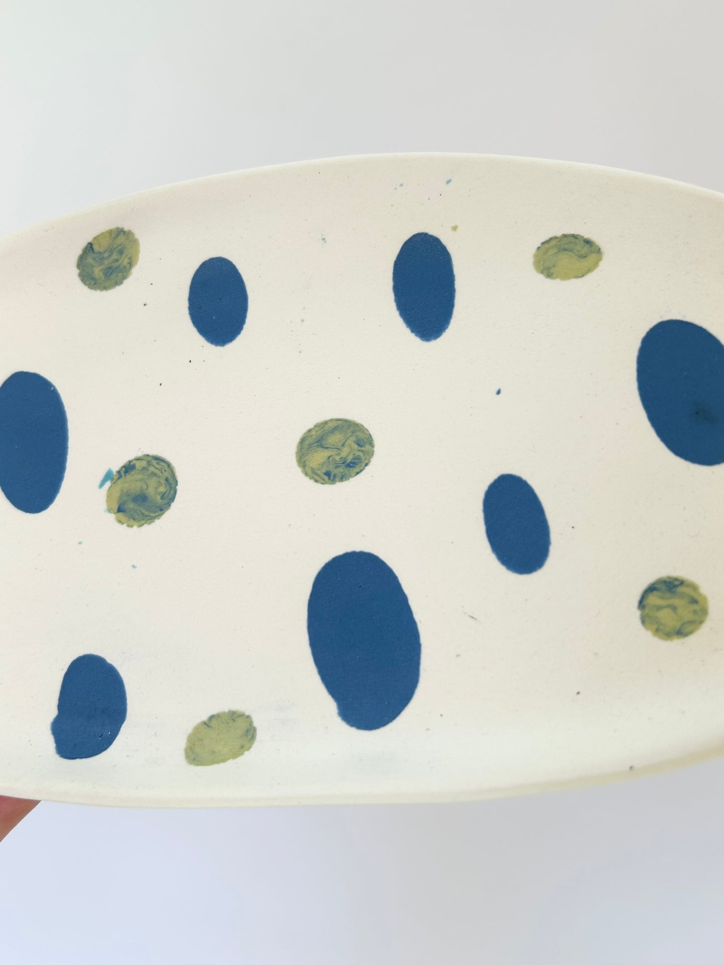 Spotty porcelain tray
