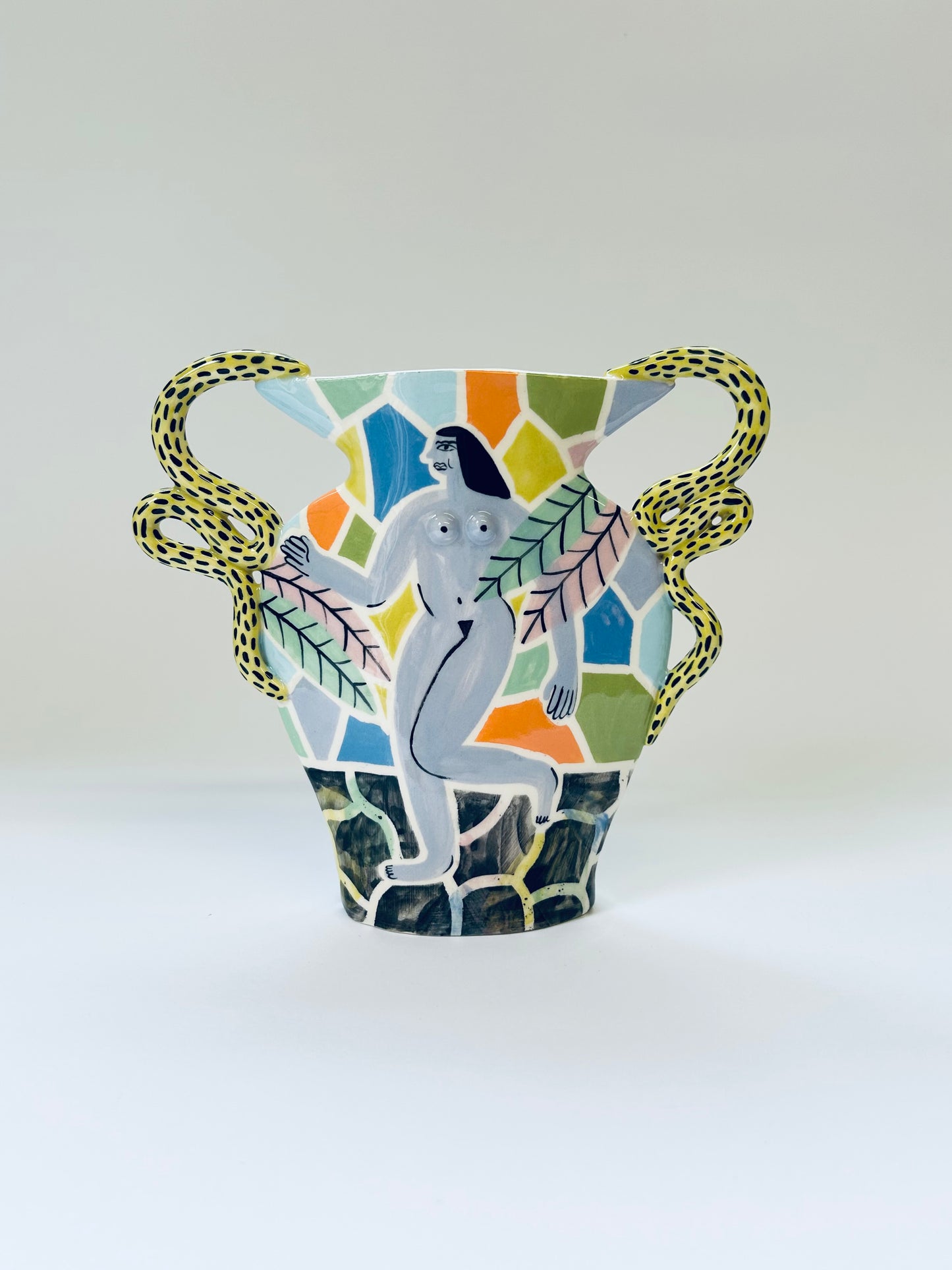 Mosaic Flower Goddess Vase