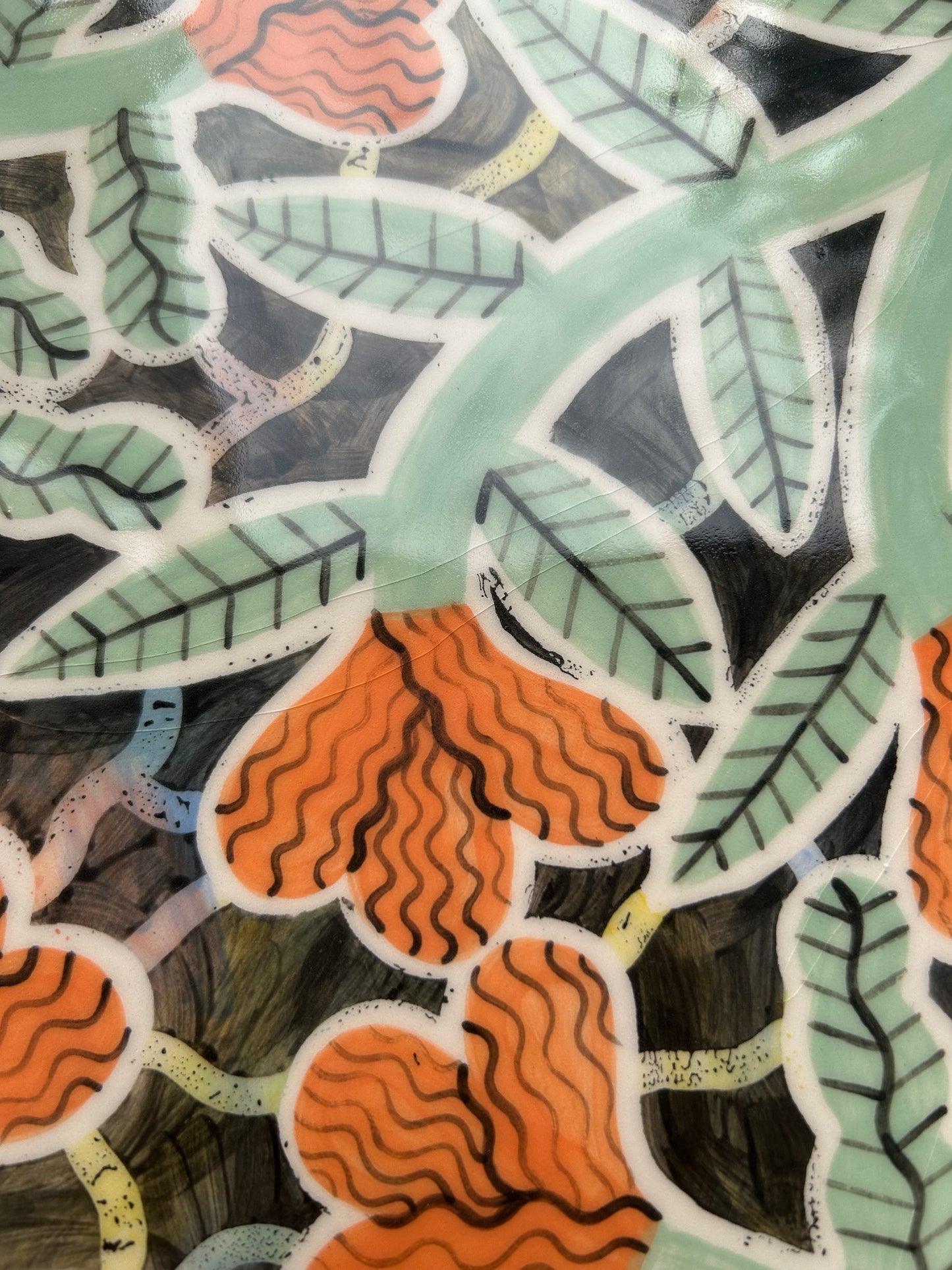 Orange Flower Platter