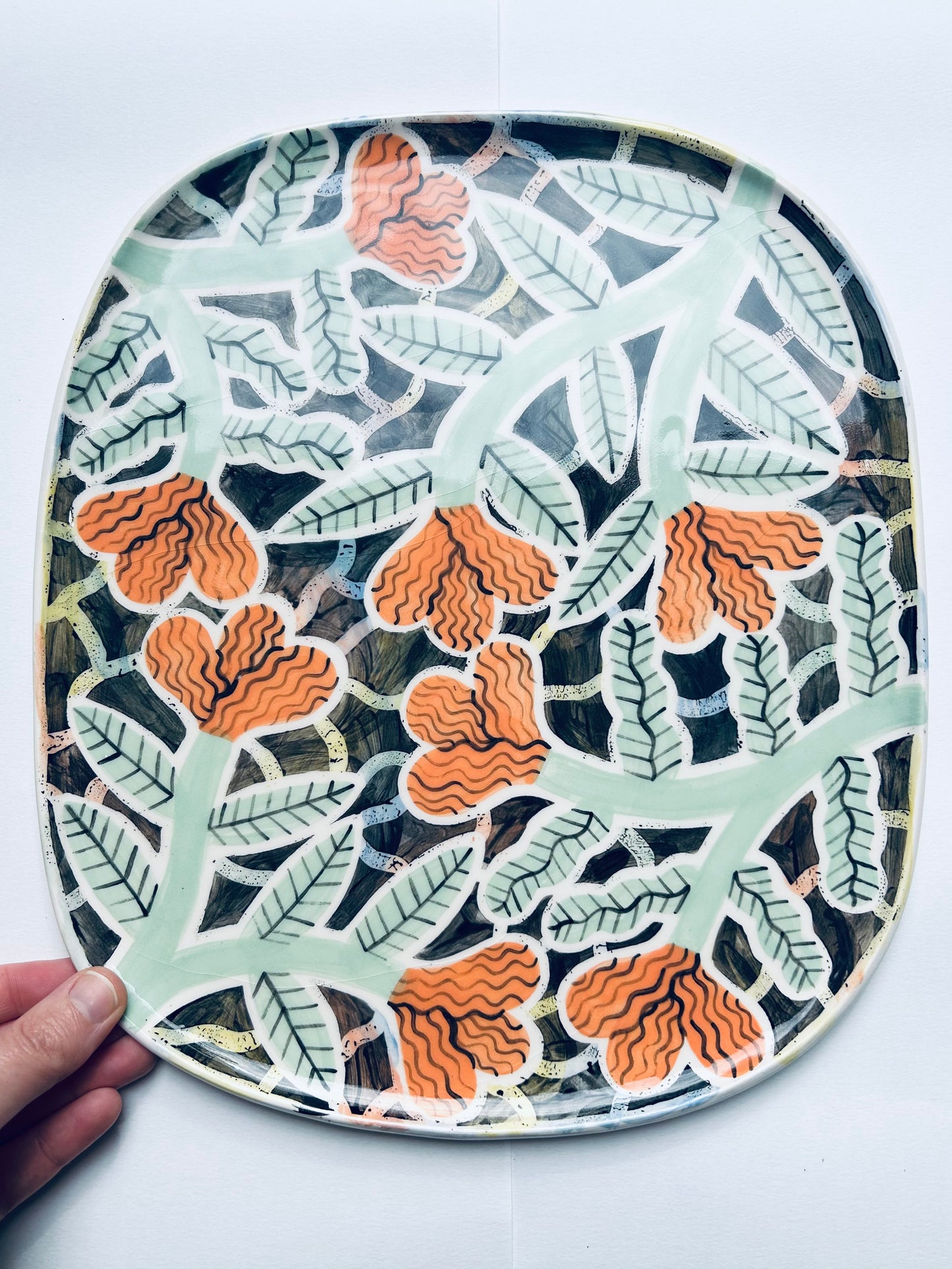 Orange Flower Platter