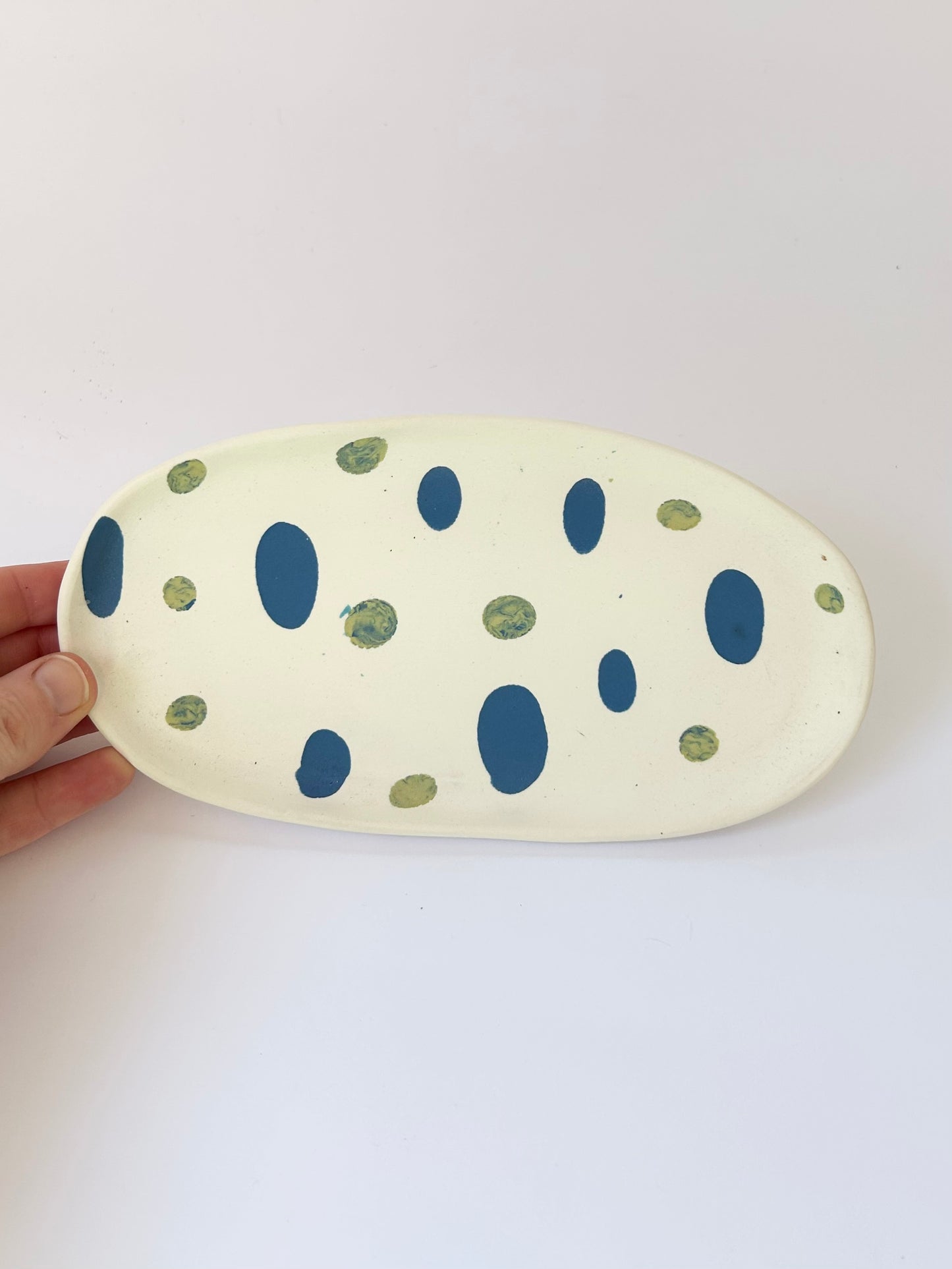 Spotty porcelain tray
