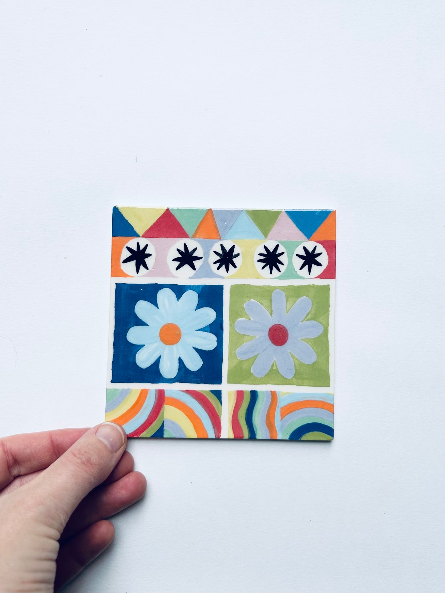 Rainbow Flower Tile