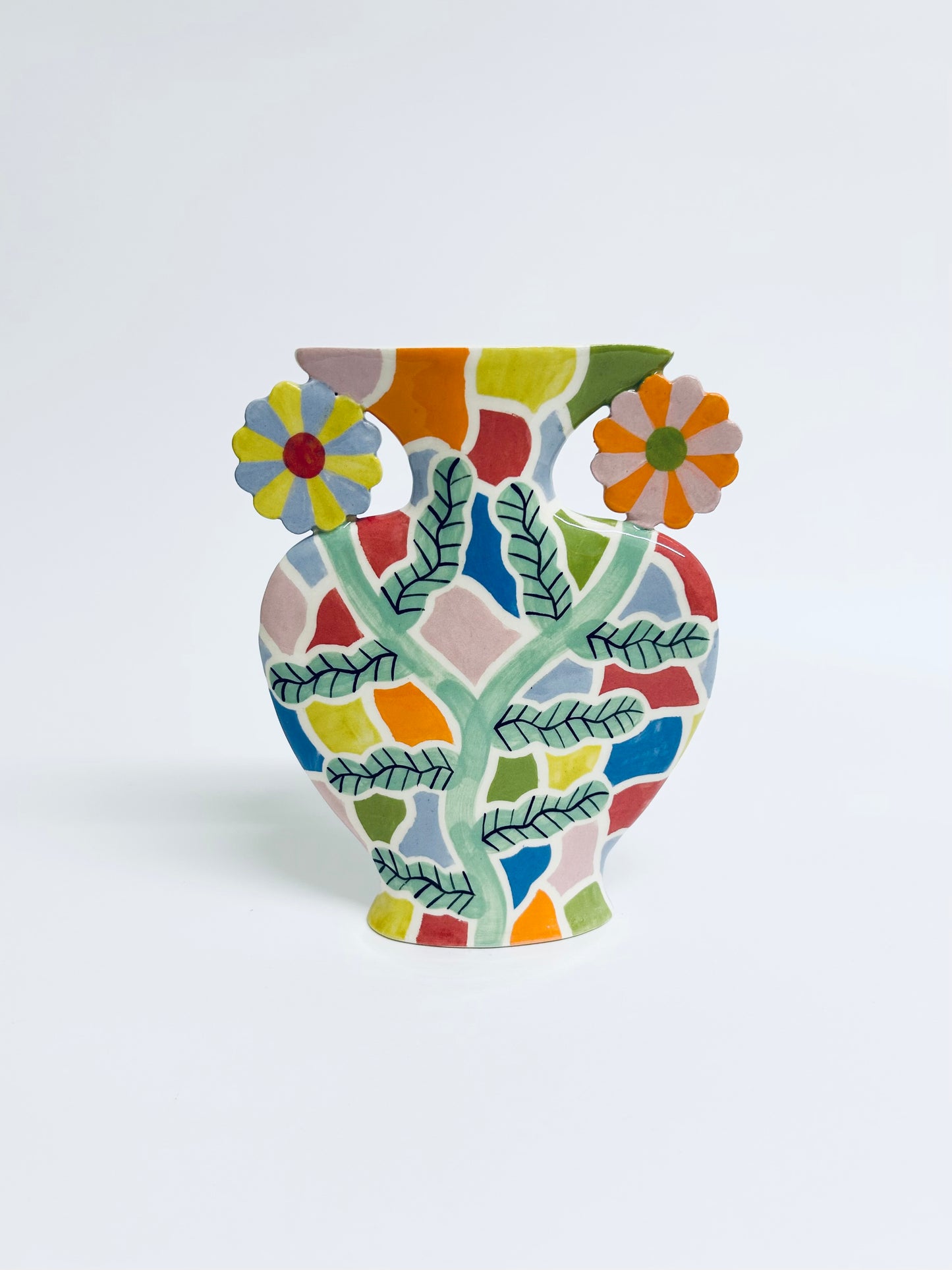 Rainbow Mosaic Goddess Vase