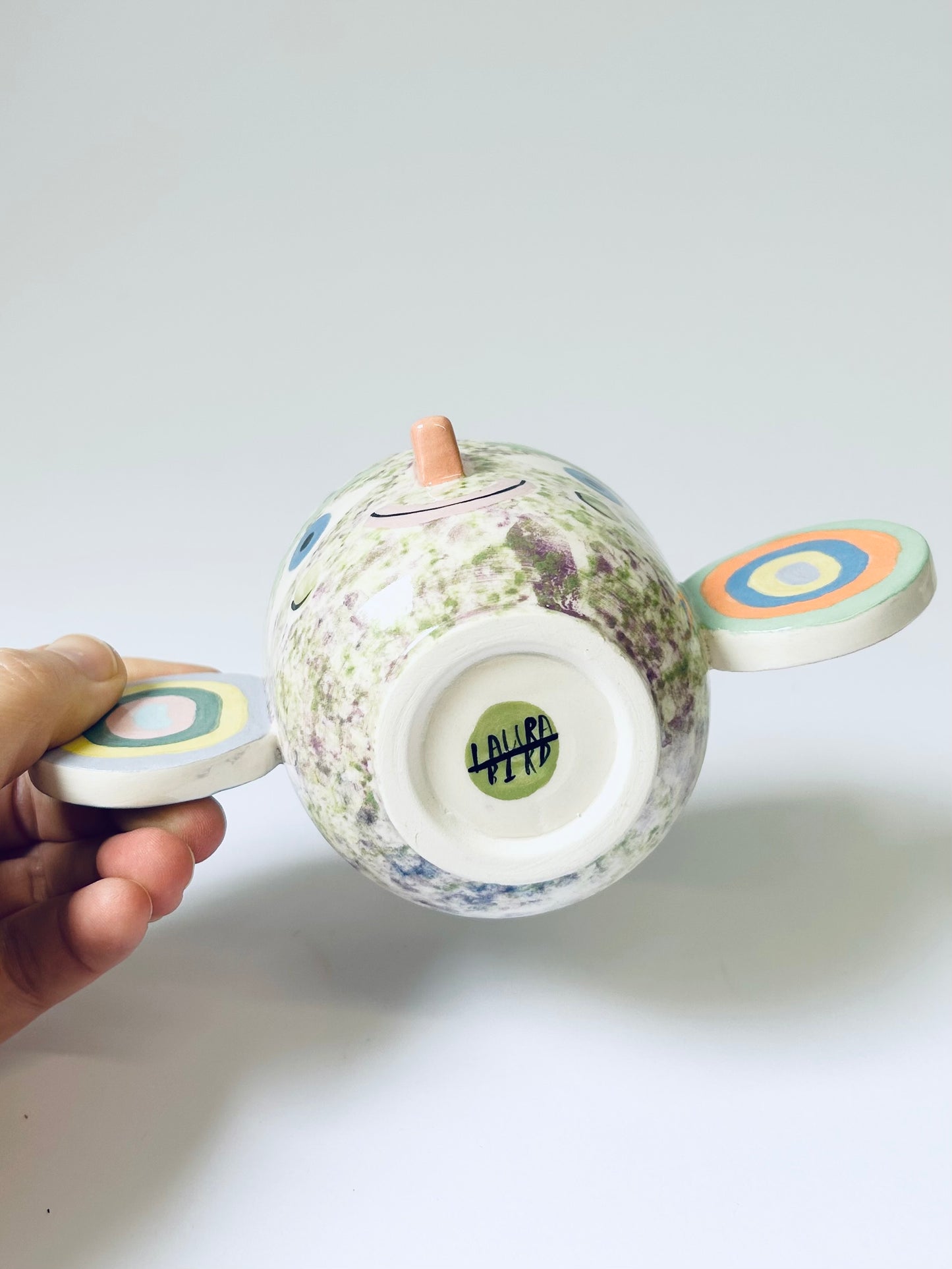 Pink & Green Speckled Cup