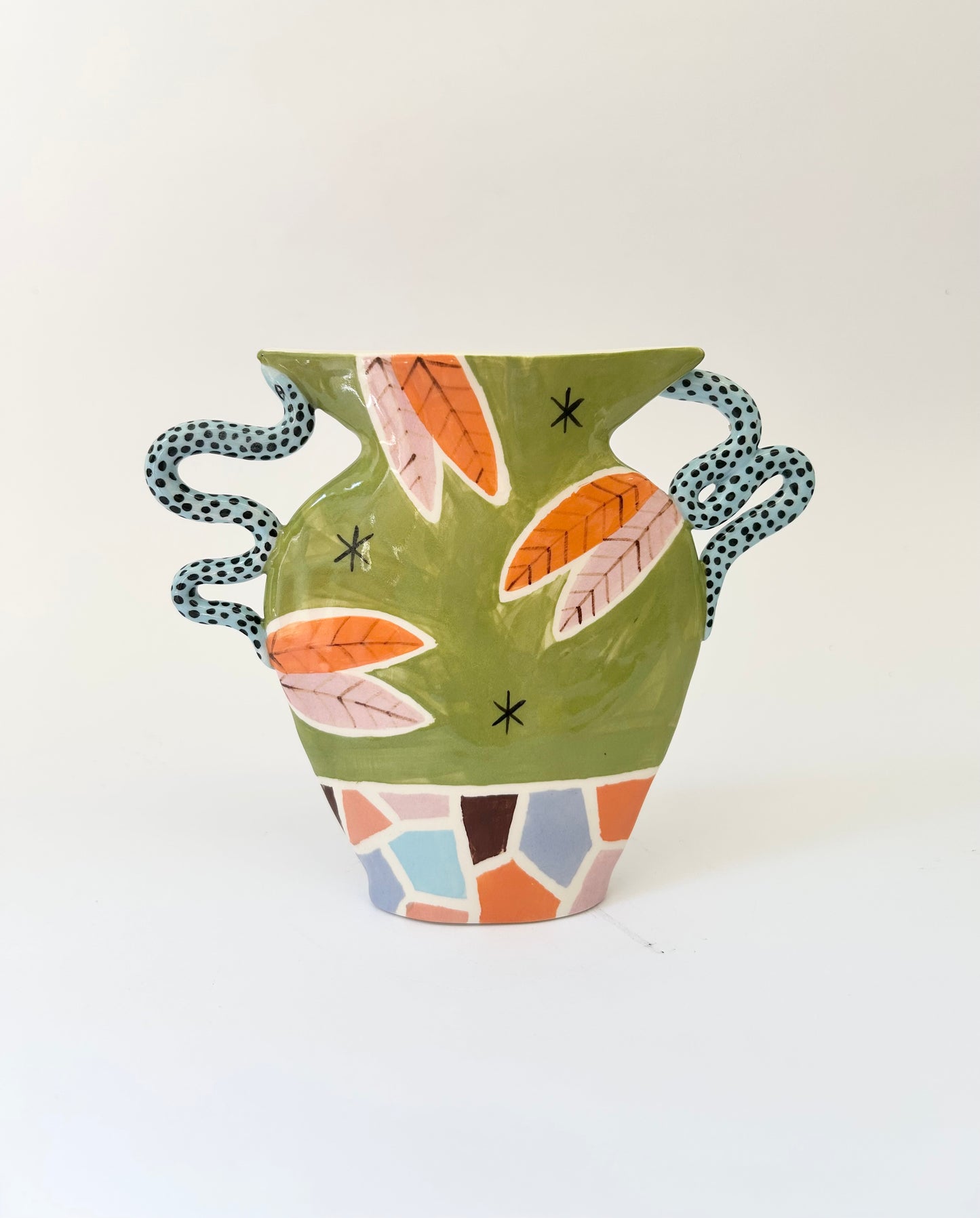 Running Woman & snakes Vase