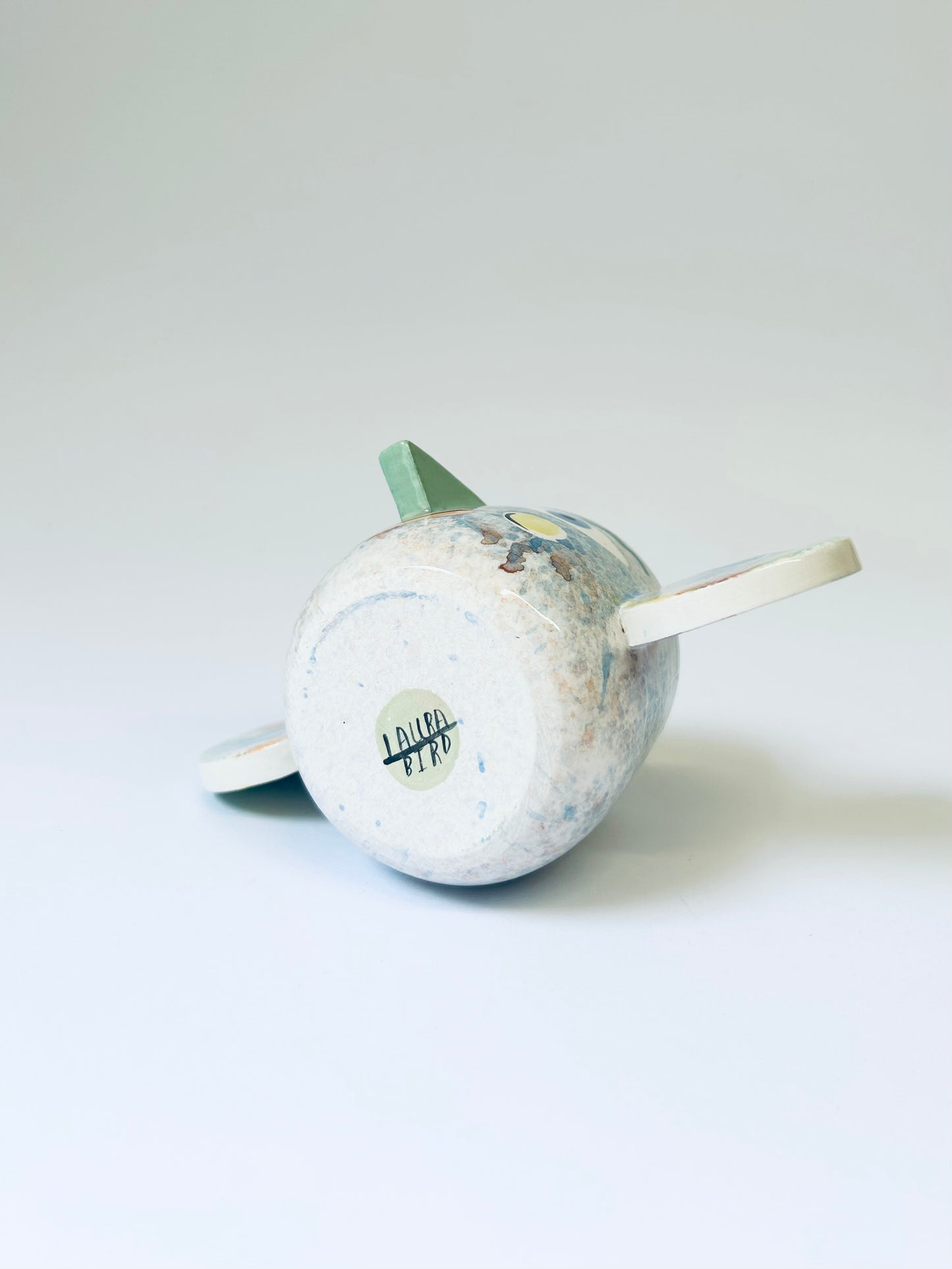 Blue Speckle Face Pot