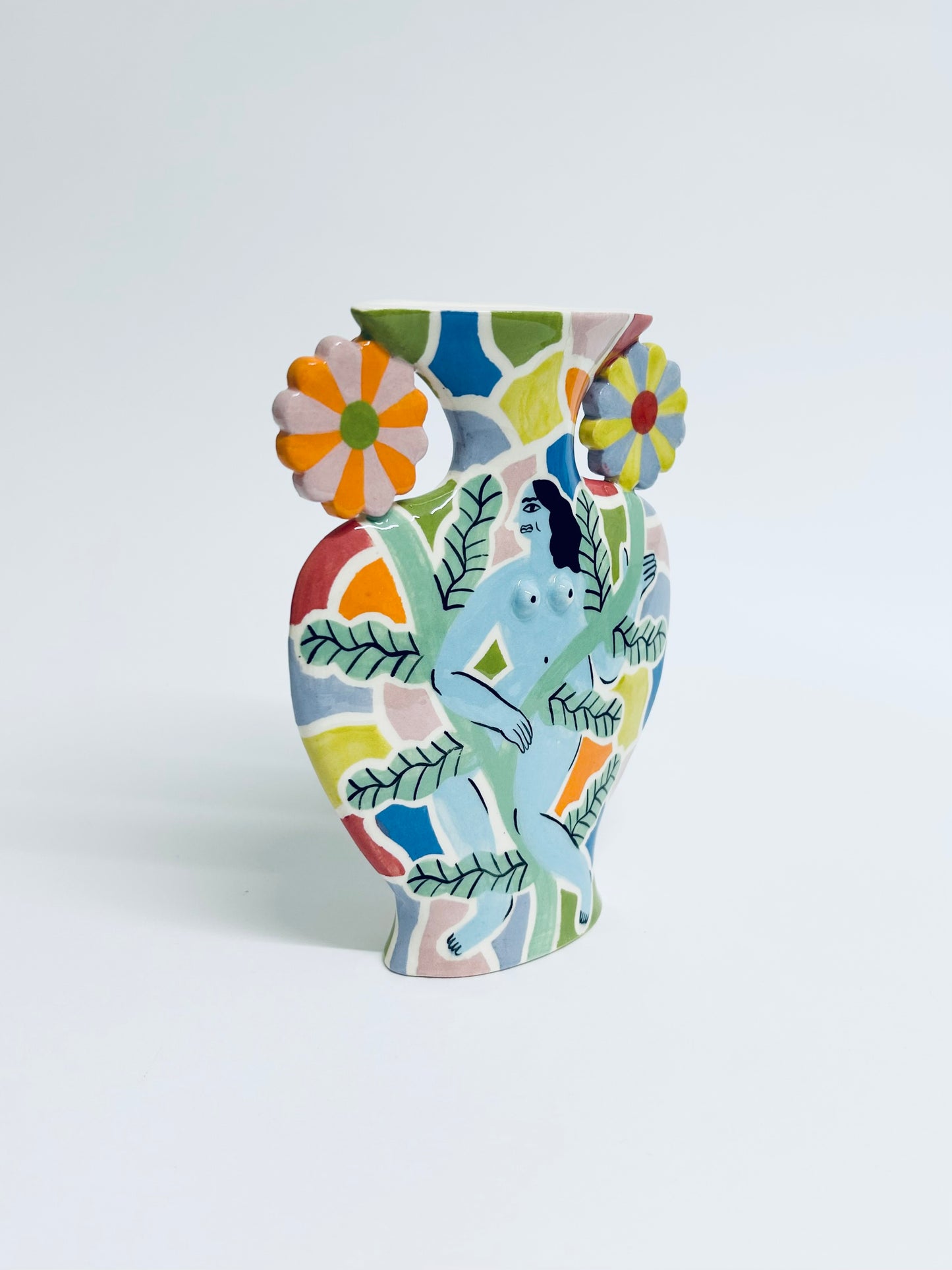 Rainbow Mosaic Goddess Vase