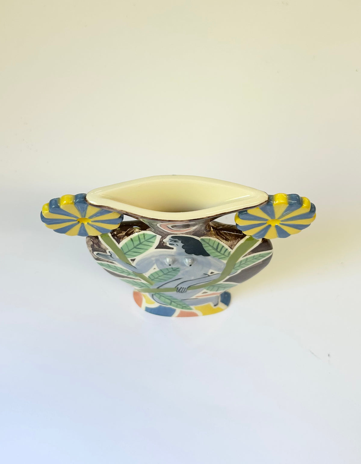 Blue & Yellow Flower Vase