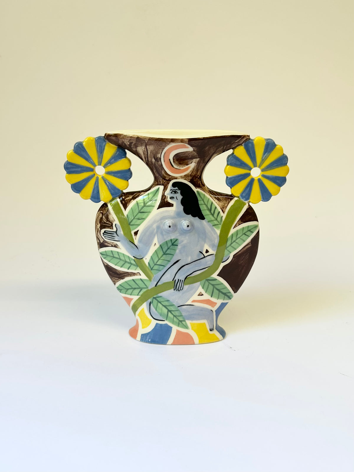 Blue & Yellow Flower Vase
