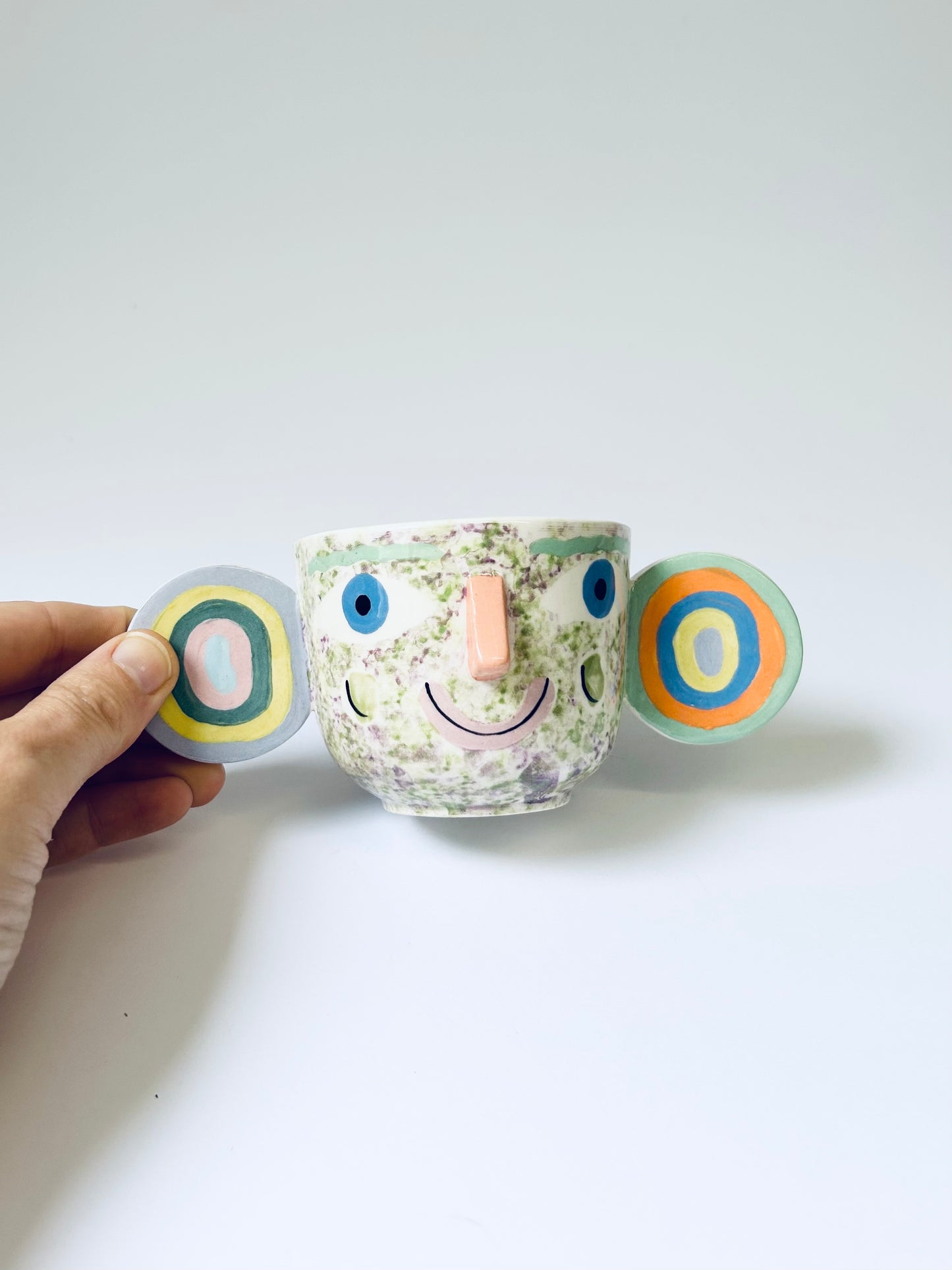 Pink & Green Speckled Cup