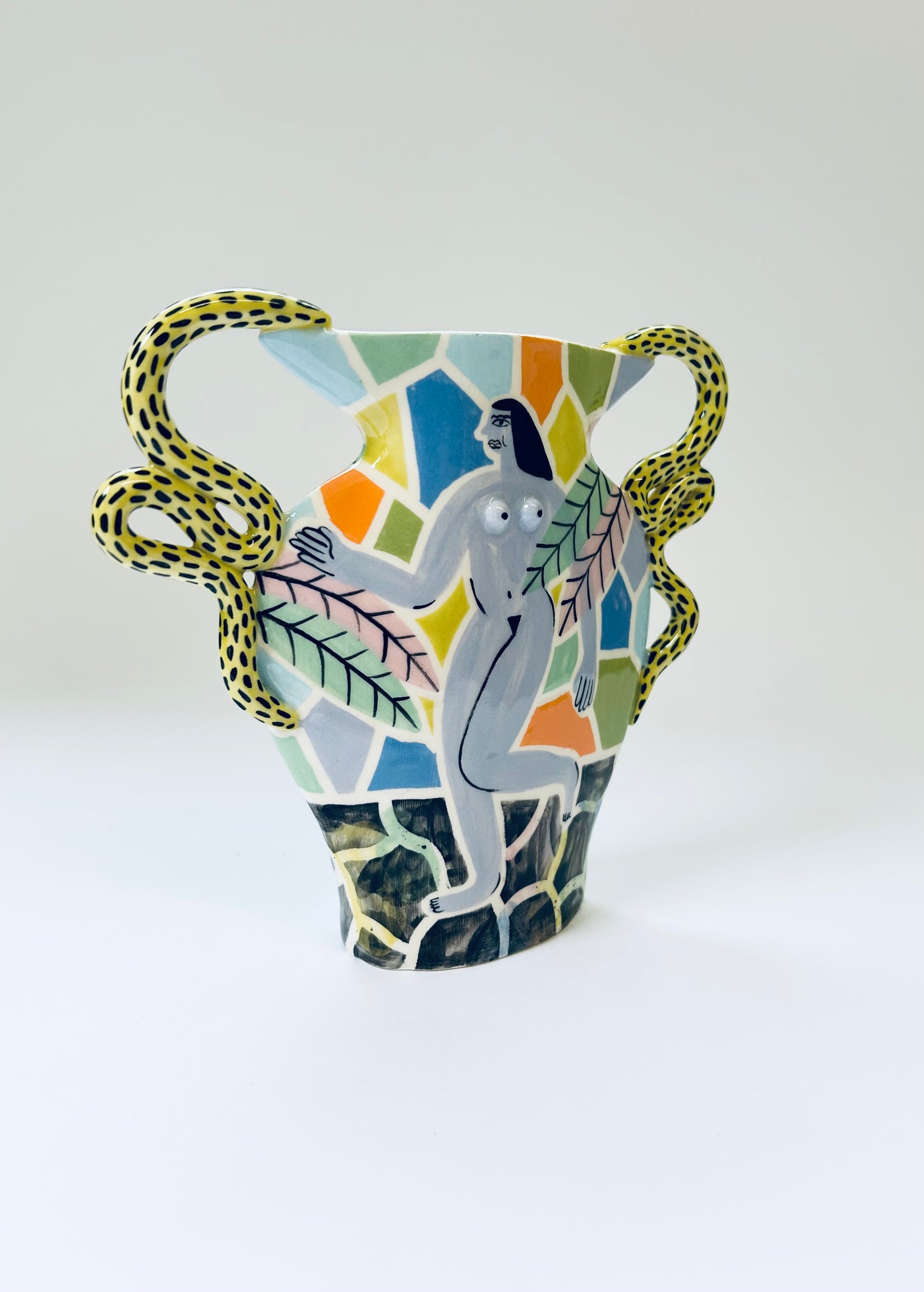 Mosaic Flower Goddess Vase