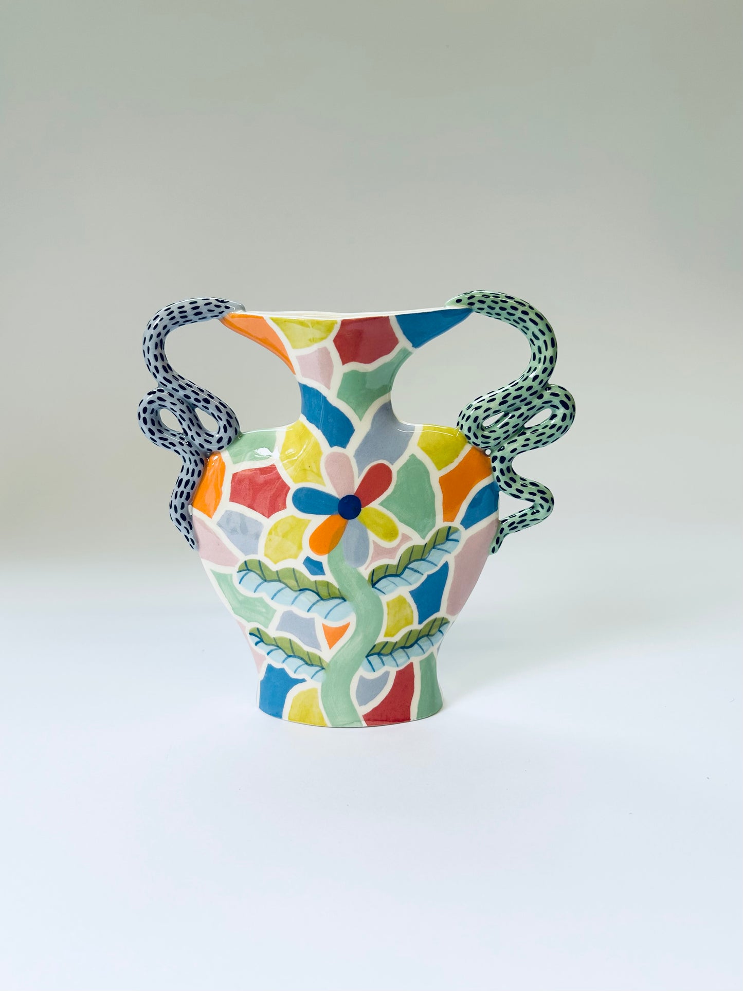 Mosaic Running Goddess Vase