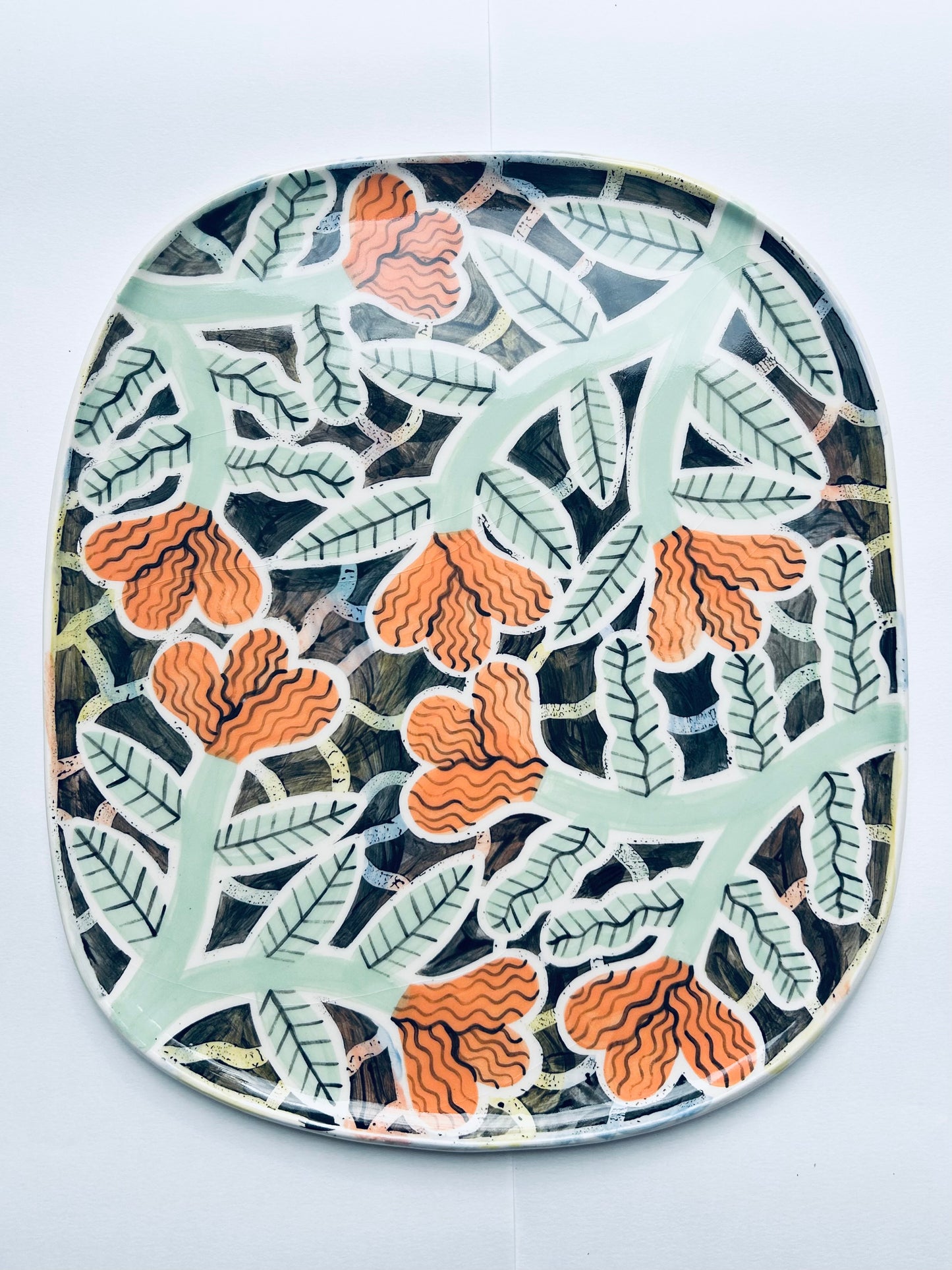 Orange Flower Platter