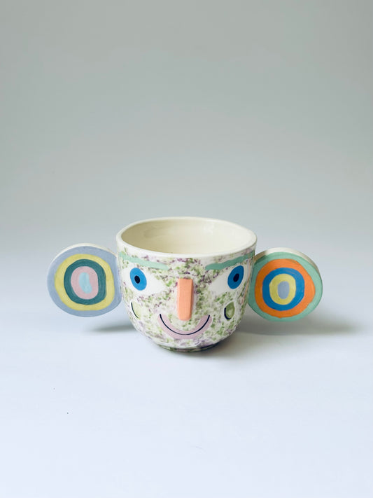Pink & Green Speckled Cup