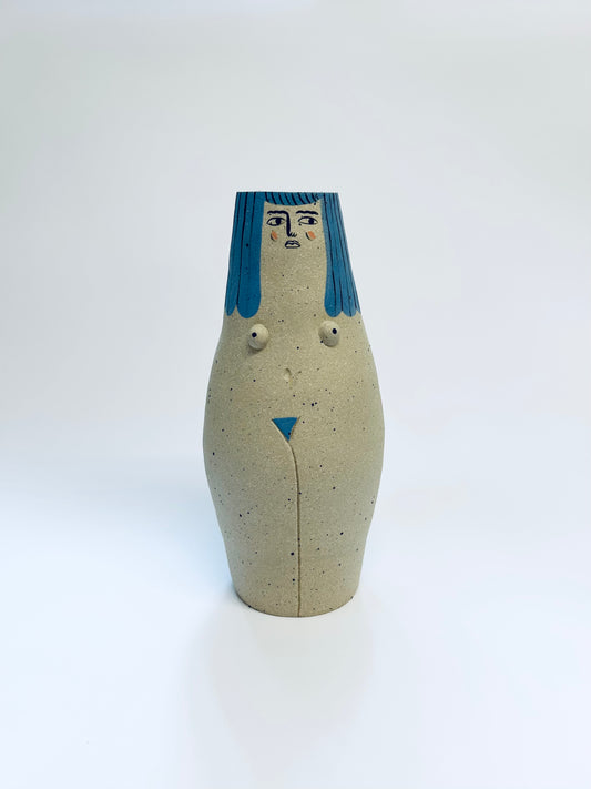 Blue haired lady vase