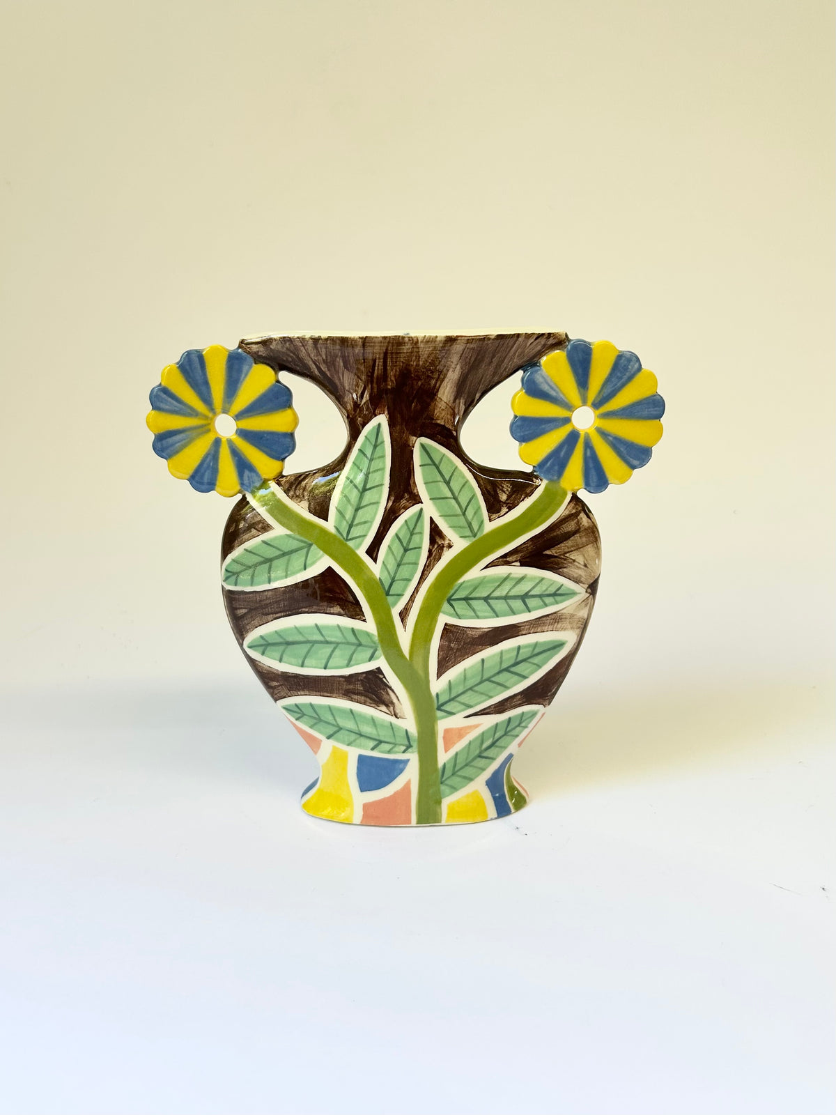 Blue & Yellow Flower Vase